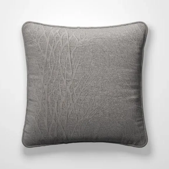 Custom Cushion Cover with Leaf Design - Grey