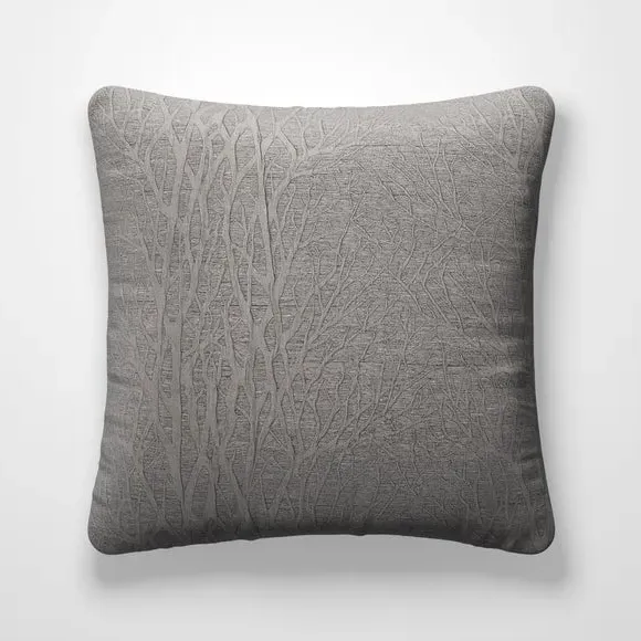Custom Cushion Cover with Leaf Design - Grey