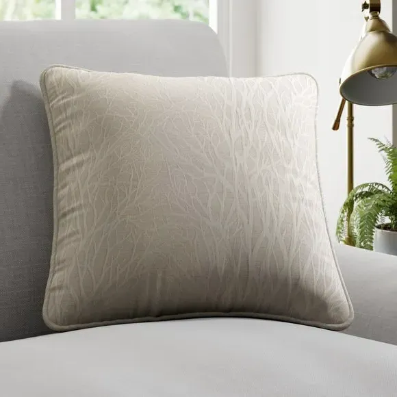 Custom Cushion Cover with Leaf Design - Grey