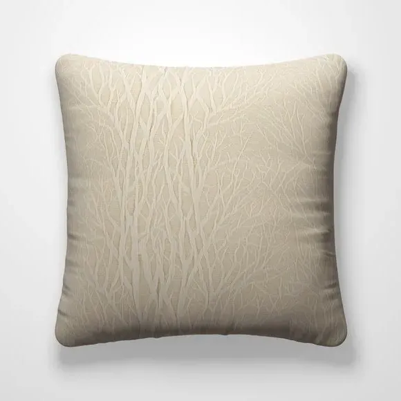 Custom Cushion Cover with Leaf Design - Stone