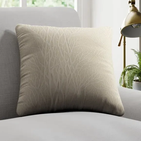 Custom Cushion Cover with Leaf Design - Stone