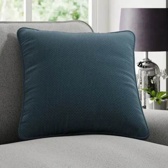 Custom Cushion Cover with Piped Edge - Blue