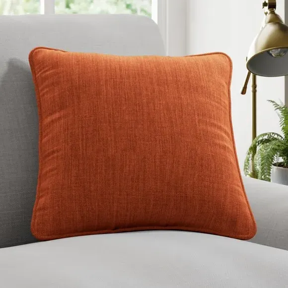 Custom Cushion Cover with Piped Edge - Cayenne
