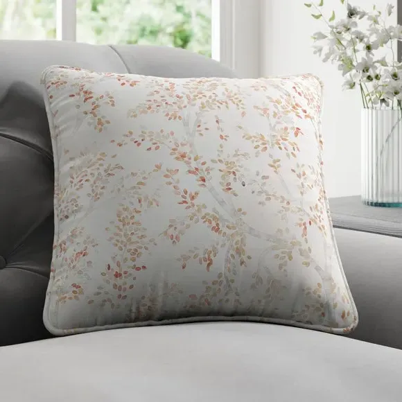 Custom Cushion Cover with Piped Edge - Coral