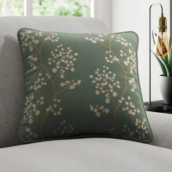 Custom Cushion Cover with Piped Edge - Forest