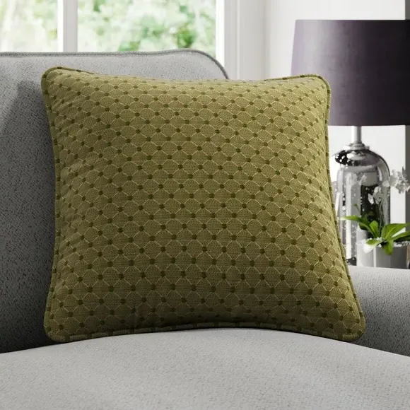Custom Cushion Cover with Piped Edge - Green