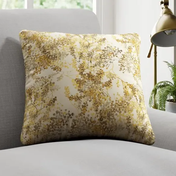 Custom Cushion Cover with Piped Edge - Ochre