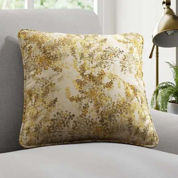 Custom Cushion Cover with Piped Edge - Ochre