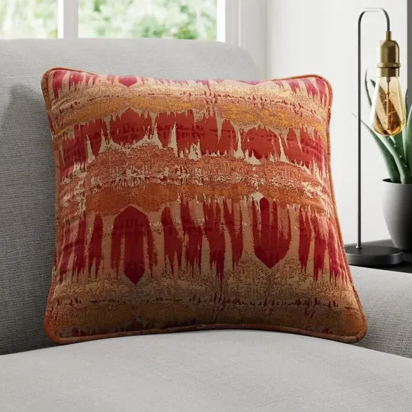 Custom Cushion Cover with Piped Edge - Orange