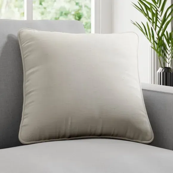 Custom Cushion Cover with Piped Edge - Oyster