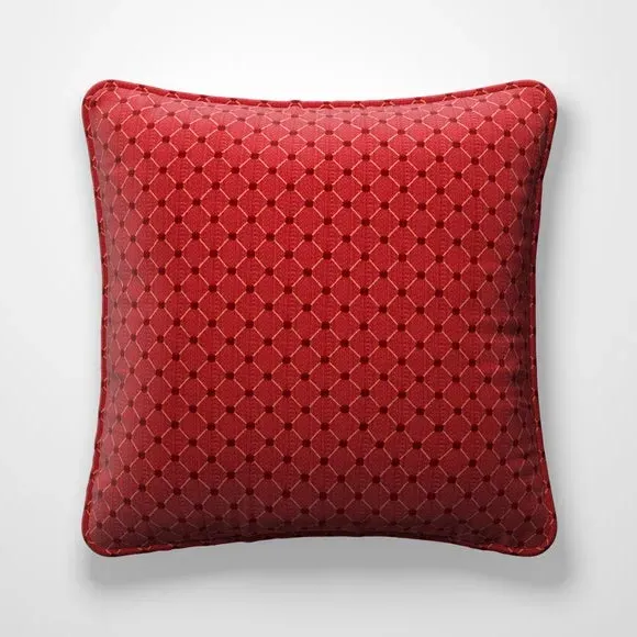Custom Cushion Cover with Piped Edge - Red