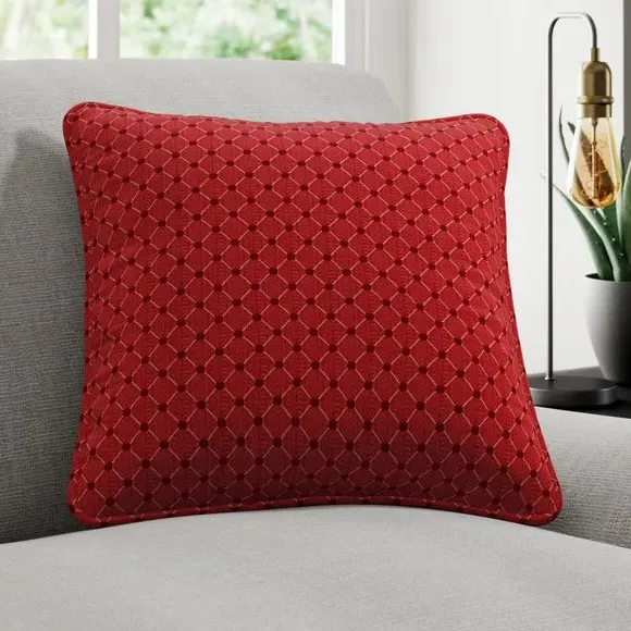 Custom Cushion Cover with Piped Edge - Red