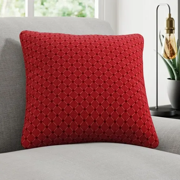 Custom Cushion Cover with Piped Edge - Red