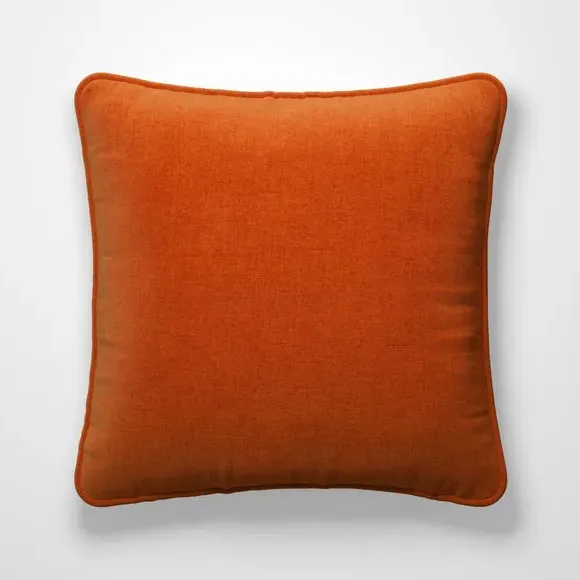 Custom Cushion Cover with Piped Edge - Rust