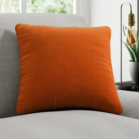 Custom Cushion Cover with Piped Edge - Rust