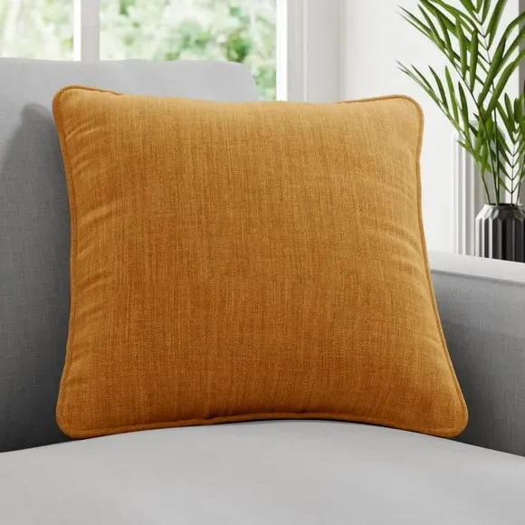 Custom Cushion Cover with Piped Edge - Saffron