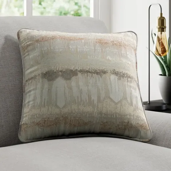 Custom Cushion Cover with Piped Edge - Silver