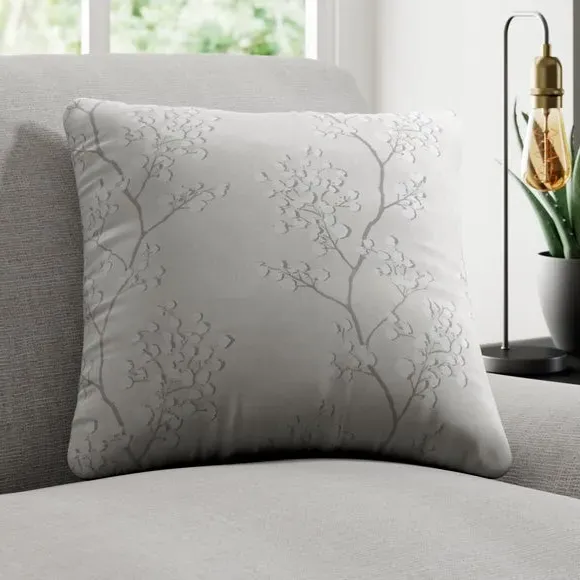 Custom Cushion Cover with Piped Edge - Silver