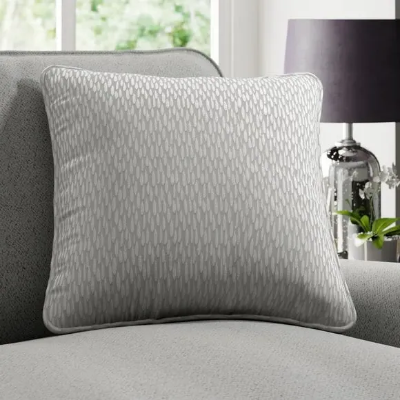 Custom Cushion Cover with Piped Edge - Silver