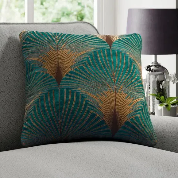 Custom Cushion Cover with Piped Edge - Teal image
