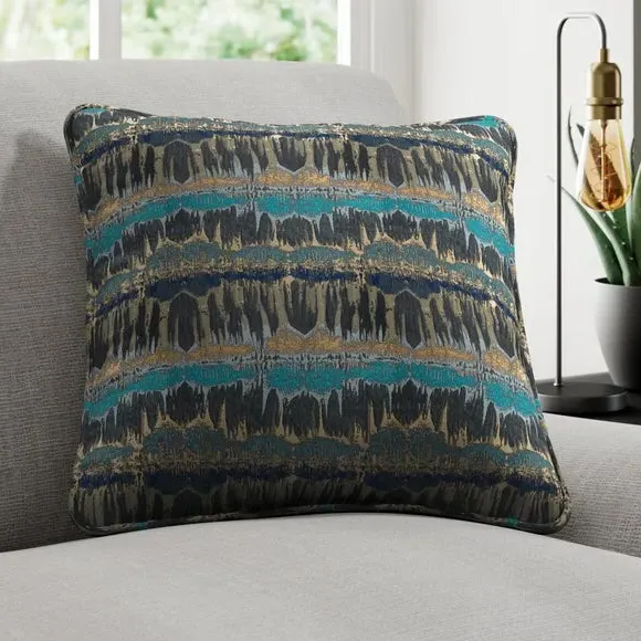 Custom Cushion Cover with Piped Edge - Teal