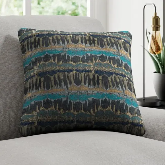 Custom Cushion Cover with Piped Edge - Teal