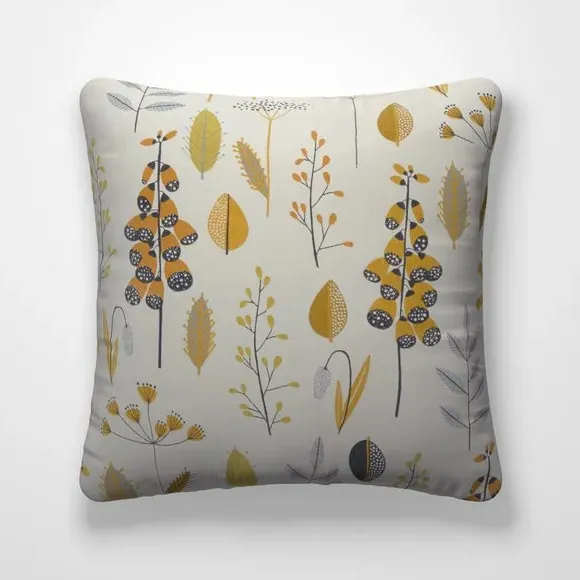 Custom Cushion Cover with Piped Edge - Yellow