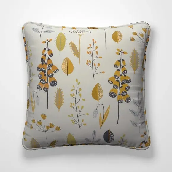 Custom Cushion Cover with Piped Edge - Yellow