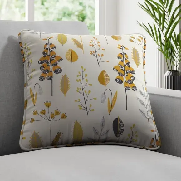 Custom Cushion Cover with Piped Edge - Yellow