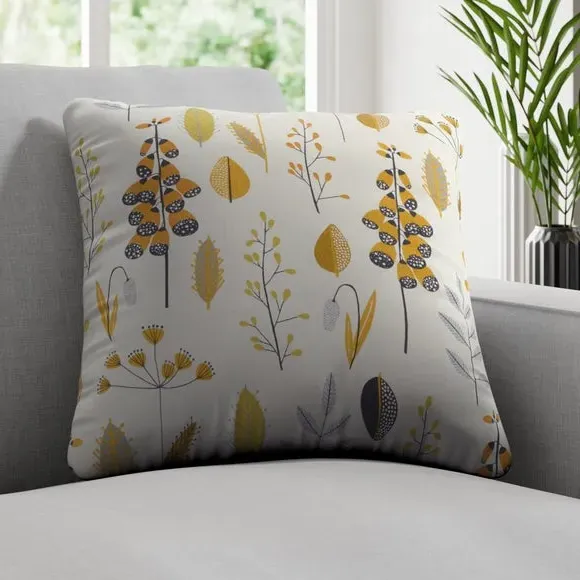 Custom Cushion Cover with Piped Edge - Yellow