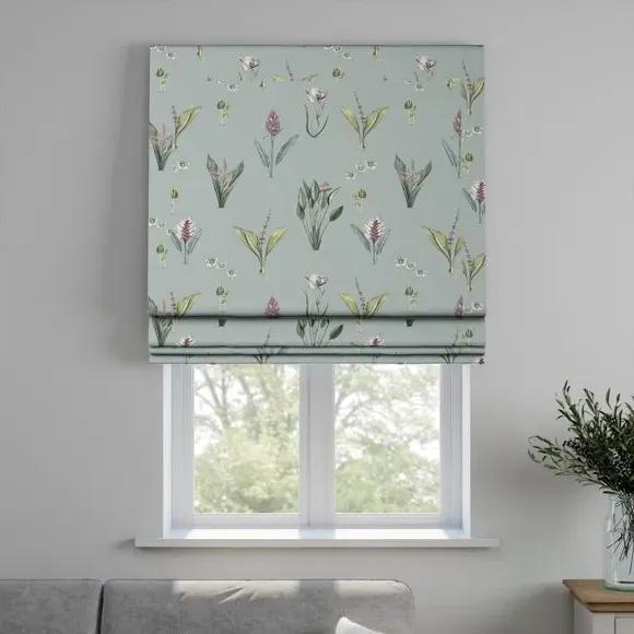 Custom Roman Blind Fire Retardant - Chalk Blue