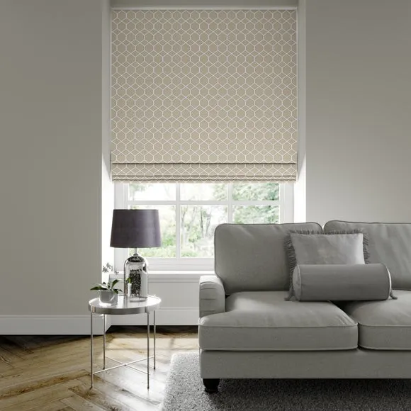 Custom Roman Blind Fire Retardant - Flax image