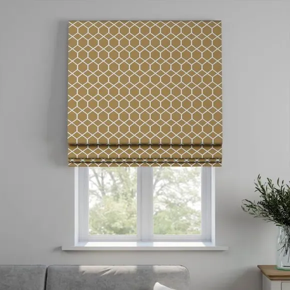 Custom Roman Blind Fire Retardant - Ochre