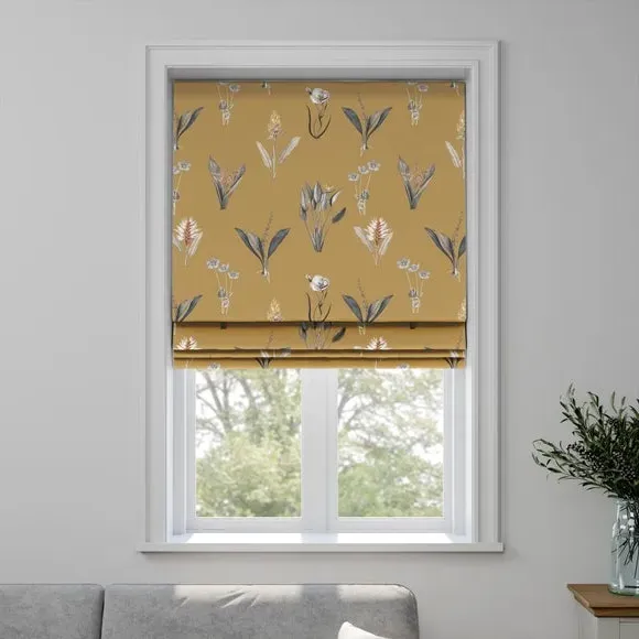 Custom Roman Blind Fire Retardant - Ochre