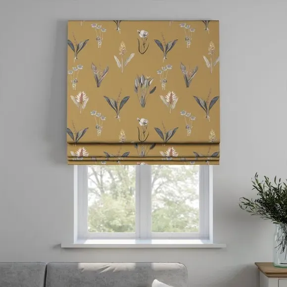 Custom Roman Blind Fire Retardant - Ochre