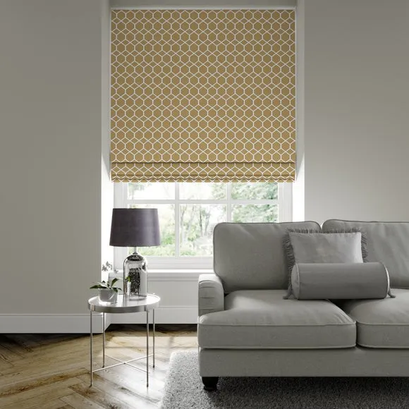 Custom Roman Blind Fire Retardant - Ochre
