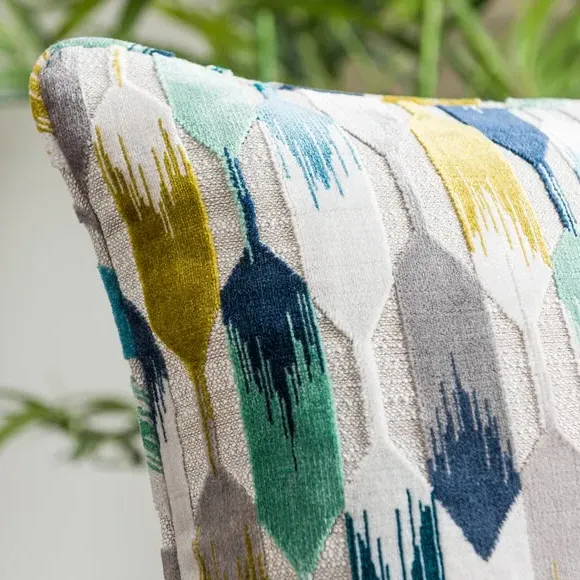 Cut Velvet Cushion with Feather Fill - Navy