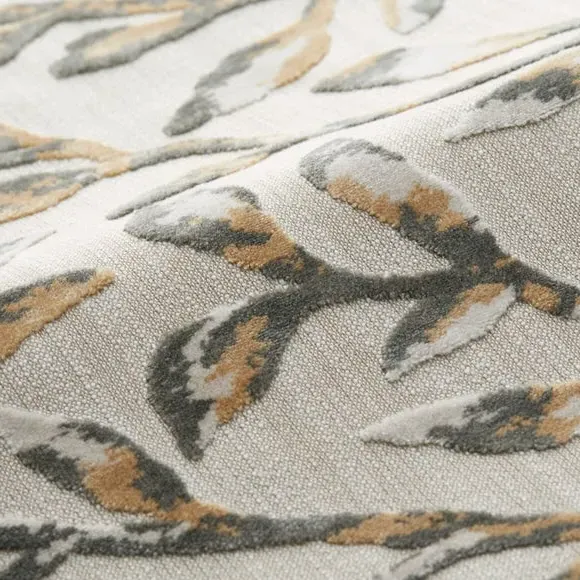 Cut Velvet Fabric by Metre - Stone, Polyester