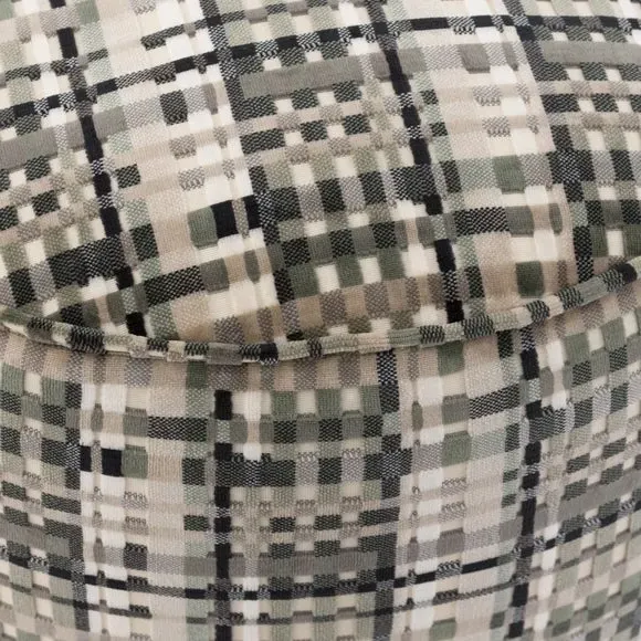 Cut Velvet Pouffe with Zip Opening - Black