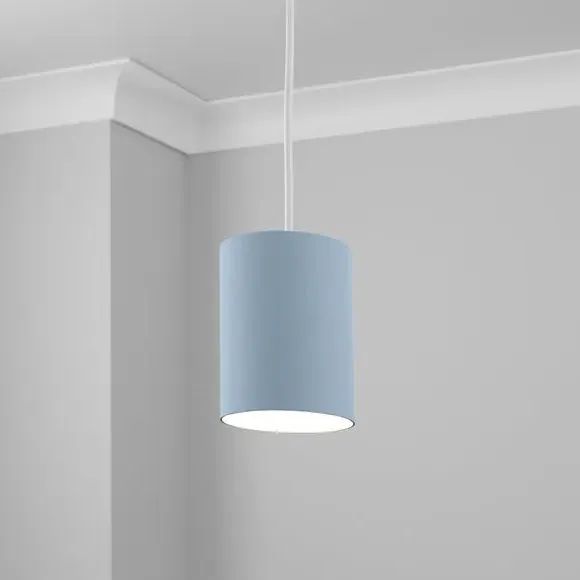 Cylinder Lamp Shade - Blue, Polycotton image