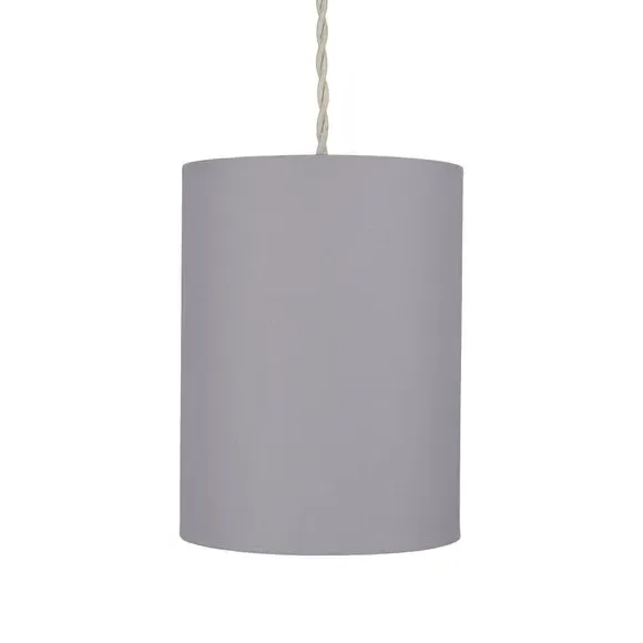 Cylinder Lamp Shade - Dove, Faux Linen