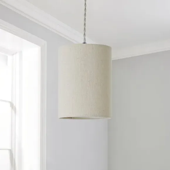Cylinder Lamp Shade - Natural, Faux Linen