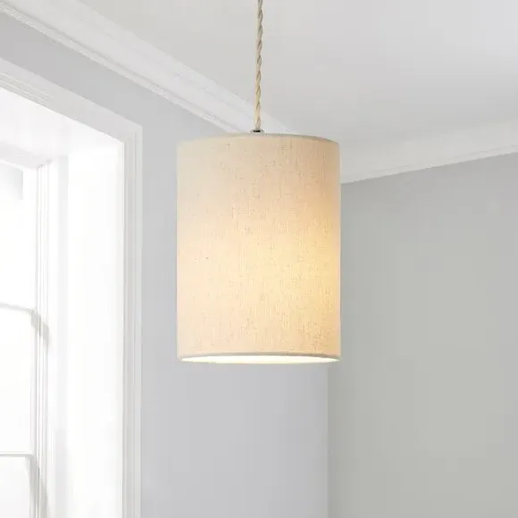 Cylinder Lamp Shade - Natural, Faux Linen