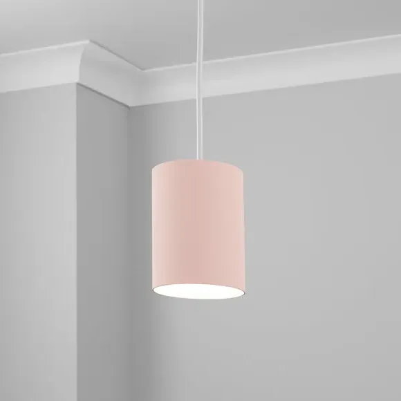 Cylinder Lamp Shade - Pink, Polycotton