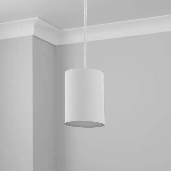Cylinder Lamp Shade - White, Polycotton