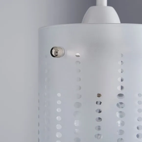 Cylinder Pendant Shade with Dot Pattern - Clear Glass