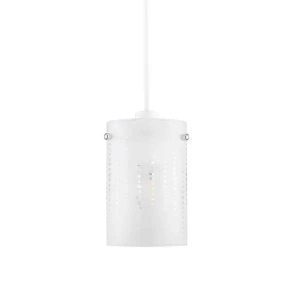Cylinder Pendant Shade with Dot Pattern - Clear Glass