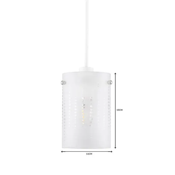 Cylinder Pendant Shade with Dot Pattern - Clear Glass