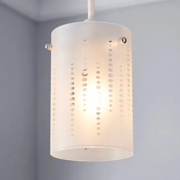 Cylinder Pendant Shade with Dot Pattern - Clear Glass image