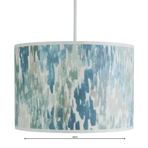 Cylindrical Lamp Shade - Blue, Fabric